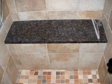 Granite Bench Seat in custom shower